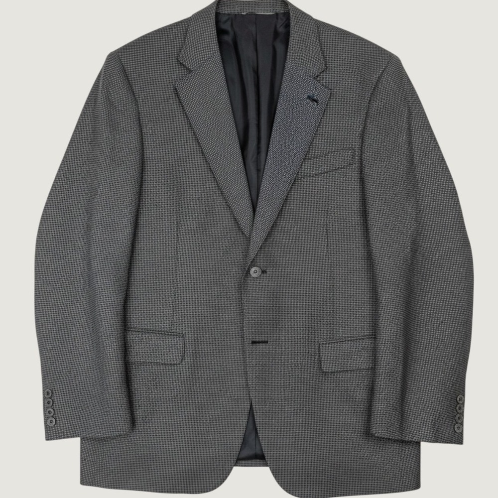 Canali 1934 Mens Grey Wool Micro Houndstooth Blazer Sport Coat EU 58R US‎ 48R